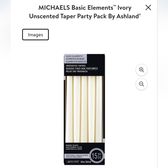 Michaels Taper Candles - Ivory - Unscented - 9.8" - Partial pack (13 of 15) - Picture 2 of 3